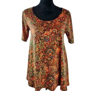 LuLaRoe Women's Bohemian Top Paisley Floral Polyester Spandex Casual Summer